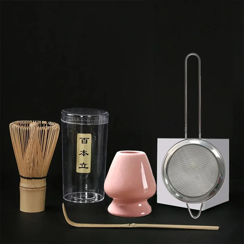 4PCS/set Japanese Matcha Set Safety Bamboo Buddha Tea Spoon Tea Set Indoor Tea Stirring Tools Accessories Kitchen Teaware Sets