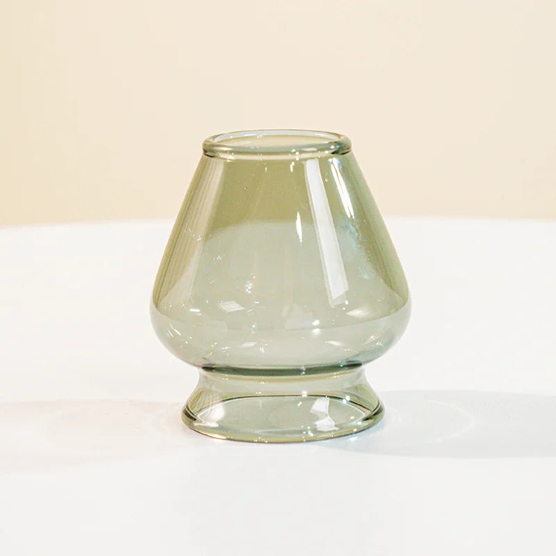 image Pink & Blue Glass Matcha Green Tea Chasen Holder Tea set accessories Stand Bowl Bamboo Whisk Grinder Brushes Tea Tools Holder